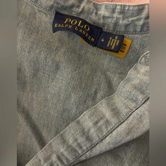 Polo Ralph Lauren Cropped Denim Knot Top - Picture 3 of 3